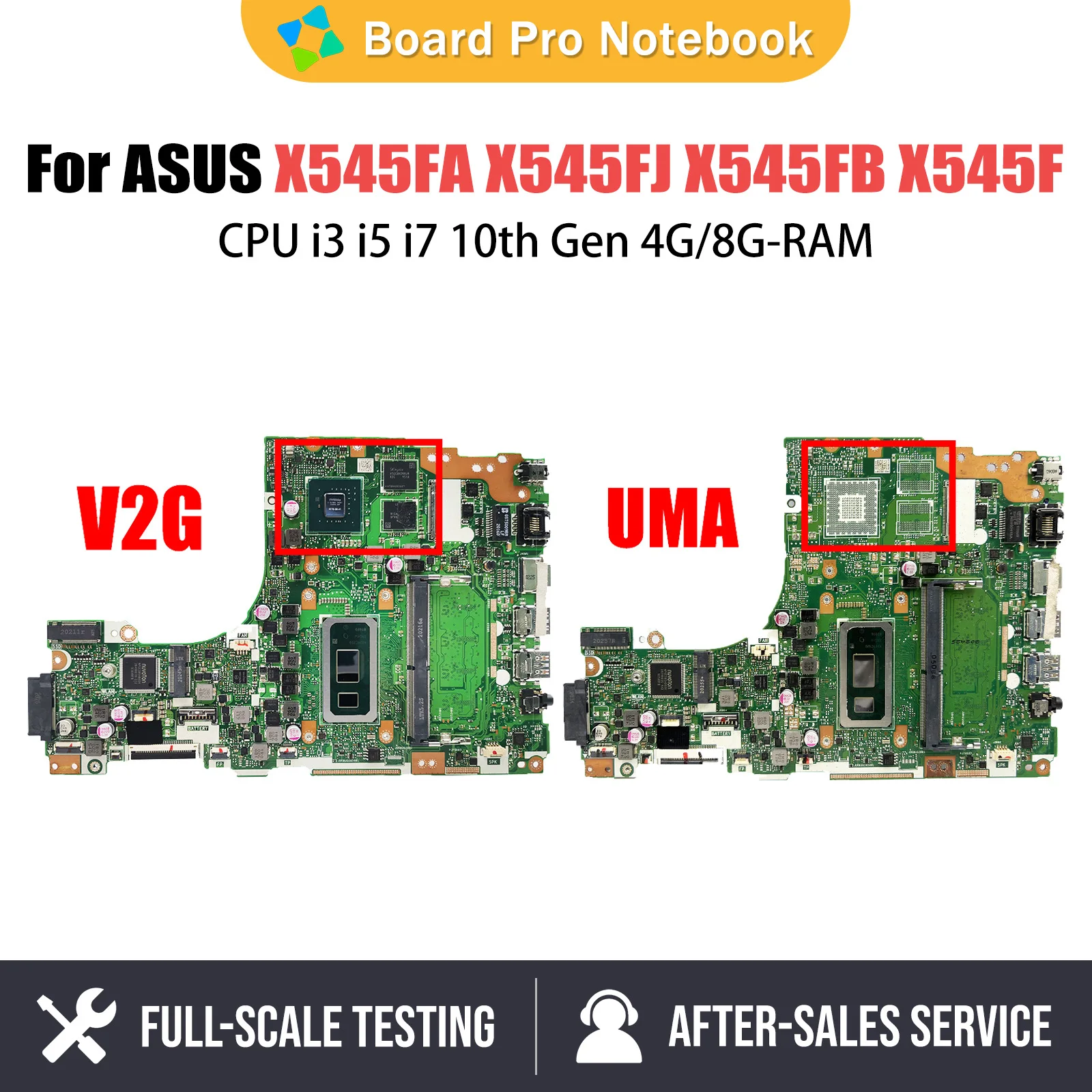 

X545F Notebook Mainboard For ASUS Vivobook 15 X545FA X545FJ X545FA X545FB Laptop Motherboard with i3 10th CPU 4GB