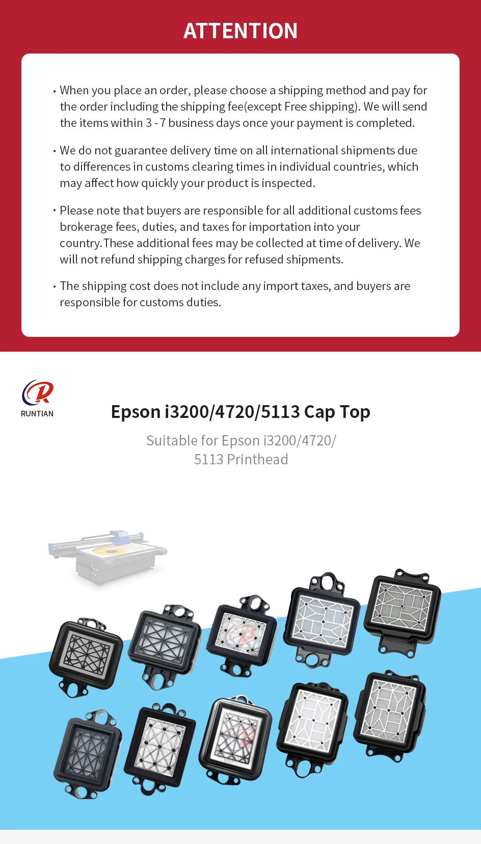 4 Stück DTF Cap Top für Epson I3200 4720 5113 Druckkopf-Reinigungsstation Allwin Skycolor Locor Tintenstrahldrucker Tintenstapelkappe für DTF – Detail 1