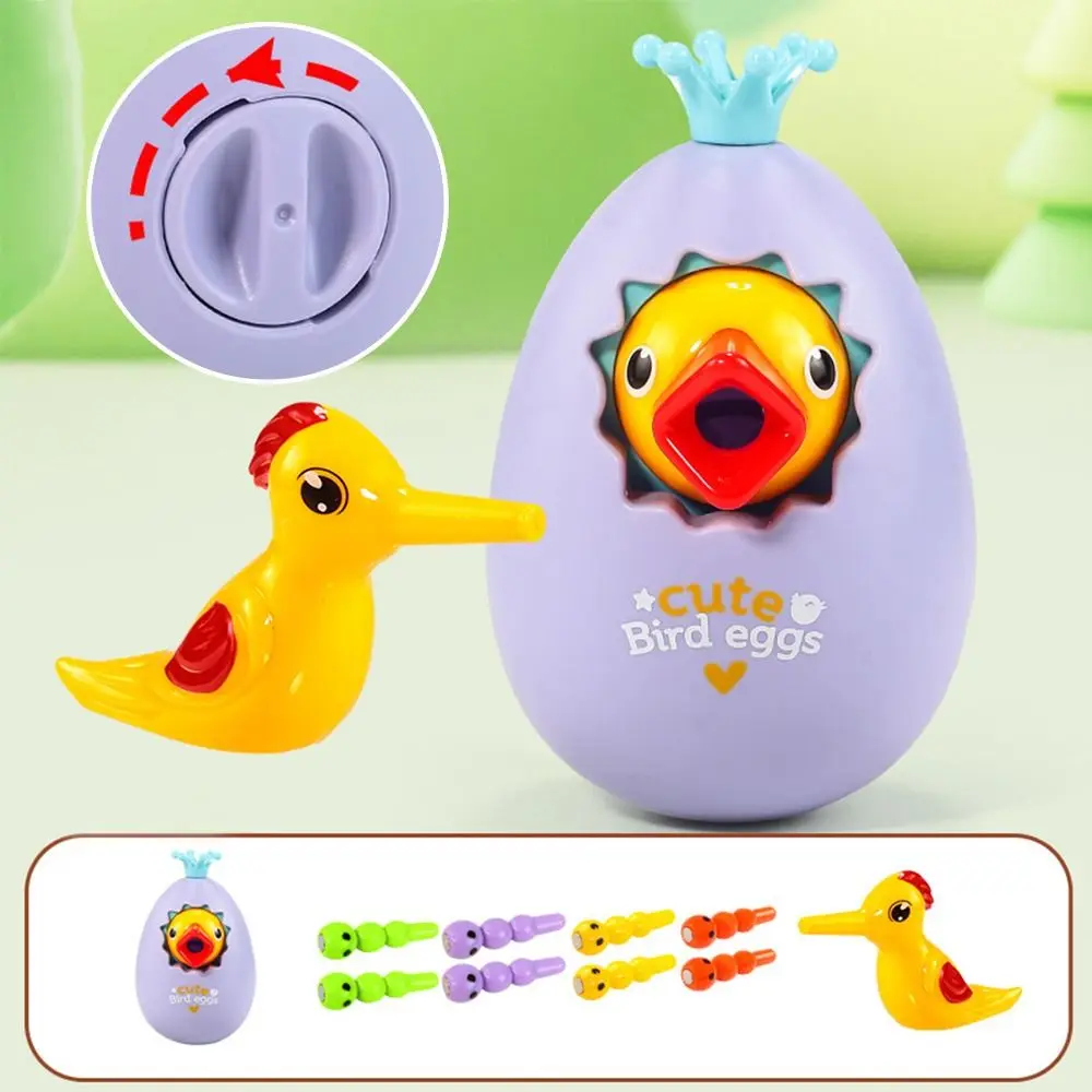 Tirelire roly-poly 3 en 1, Coordination œil-main colorée, jeu d'alimentation pour oiseaux, jouet éducatif interactif Montessori