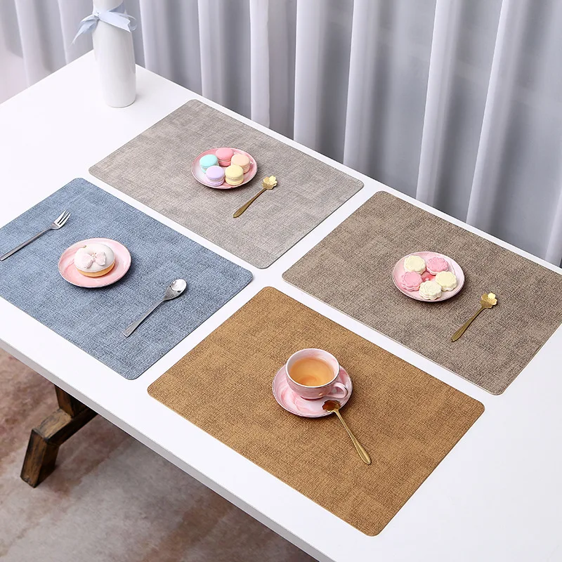 Waterproof Cloth Texture 43*30 CM Leather Desk Pad Dish Drying Mat Place Breakfast Dining Table Placemats for Lining Table