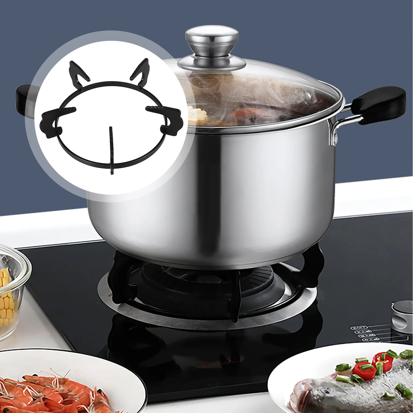 

Universal Cast Iron Gas Stove Rack Heavy Duty Non-Slip Wok Black Cooktop Pan Holder Bracket For Kitchen