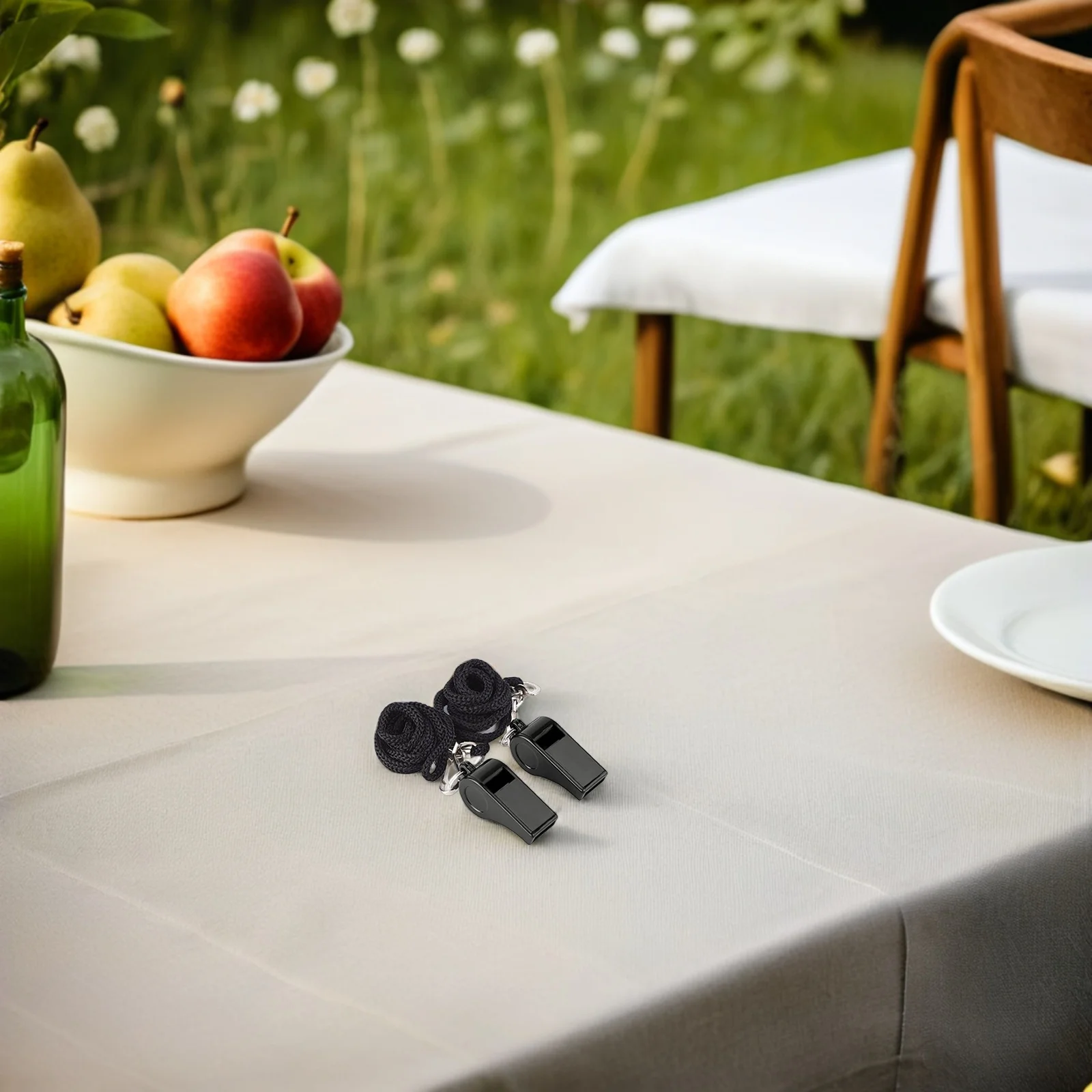 8 قطعة صافرة الحبل قسط المعادن صفارة إنقاذ بصوت عال تنبيه السلامة للرياضة في الهواء الطلق حكم التدريب في حالات الطوارئ #1