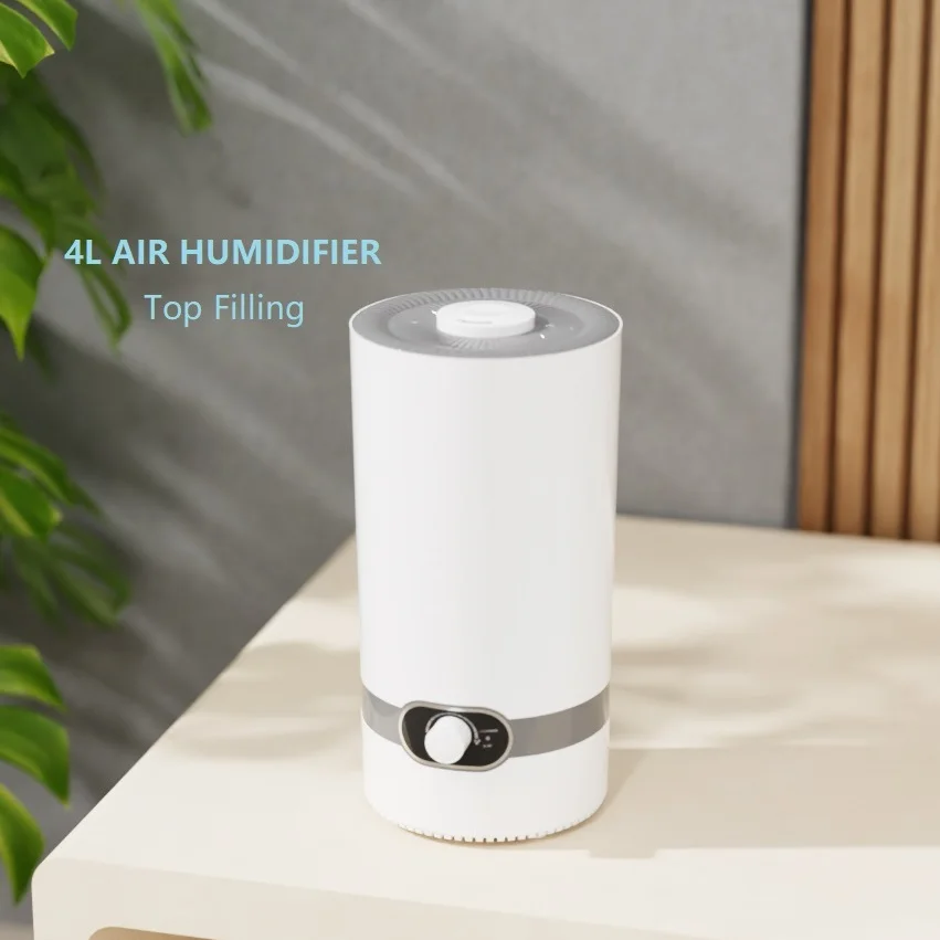 Constant Humidification 4L House Humidify Desktop Knob Switch Control Ultrasonic Humidifier with Water Full Shut-off Protection