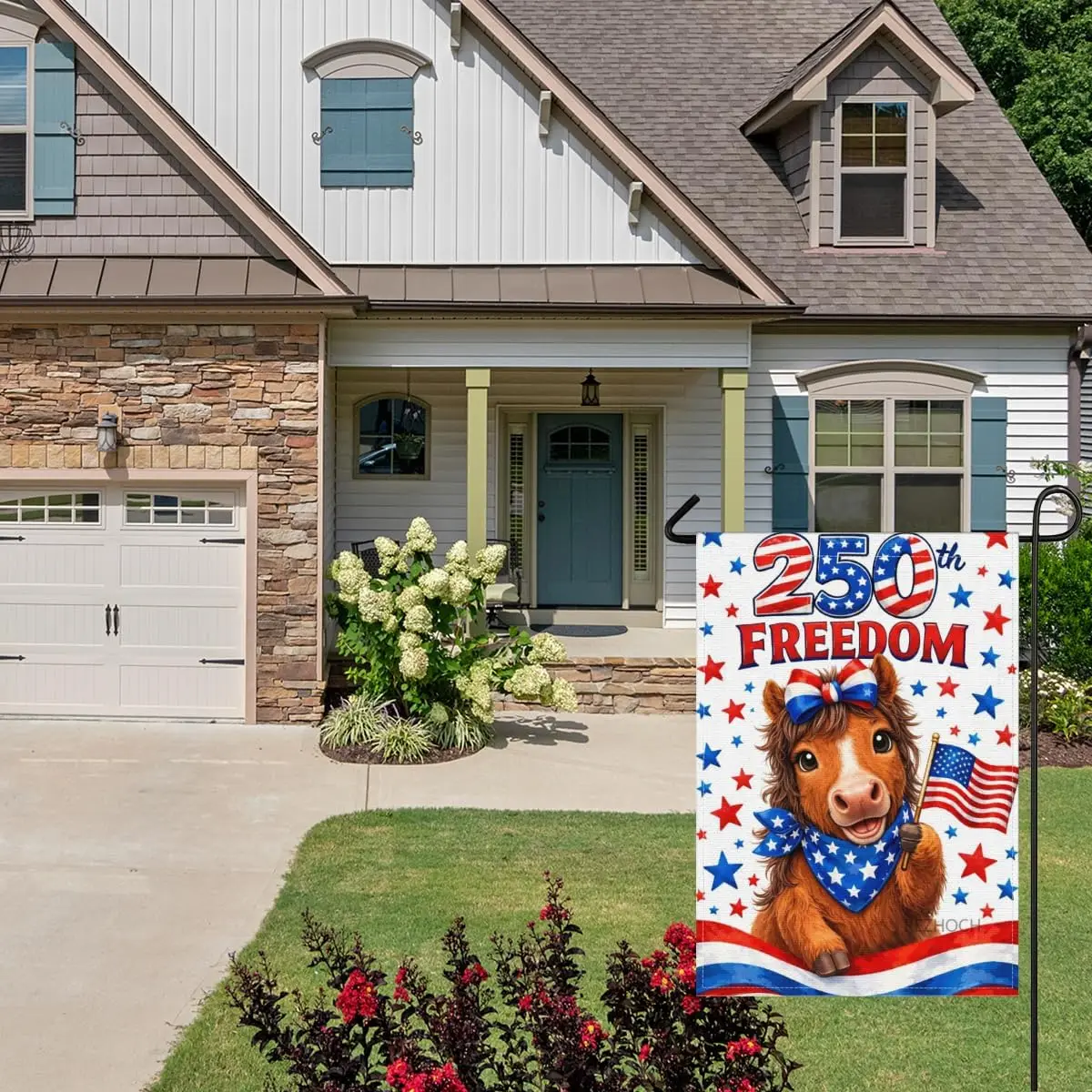 Patriotic Horse Garden Flag 28x40Inch,Funny Cute Animal American Flags Outdoor,250th Anniversary Independence Day Freedom Do ZZM