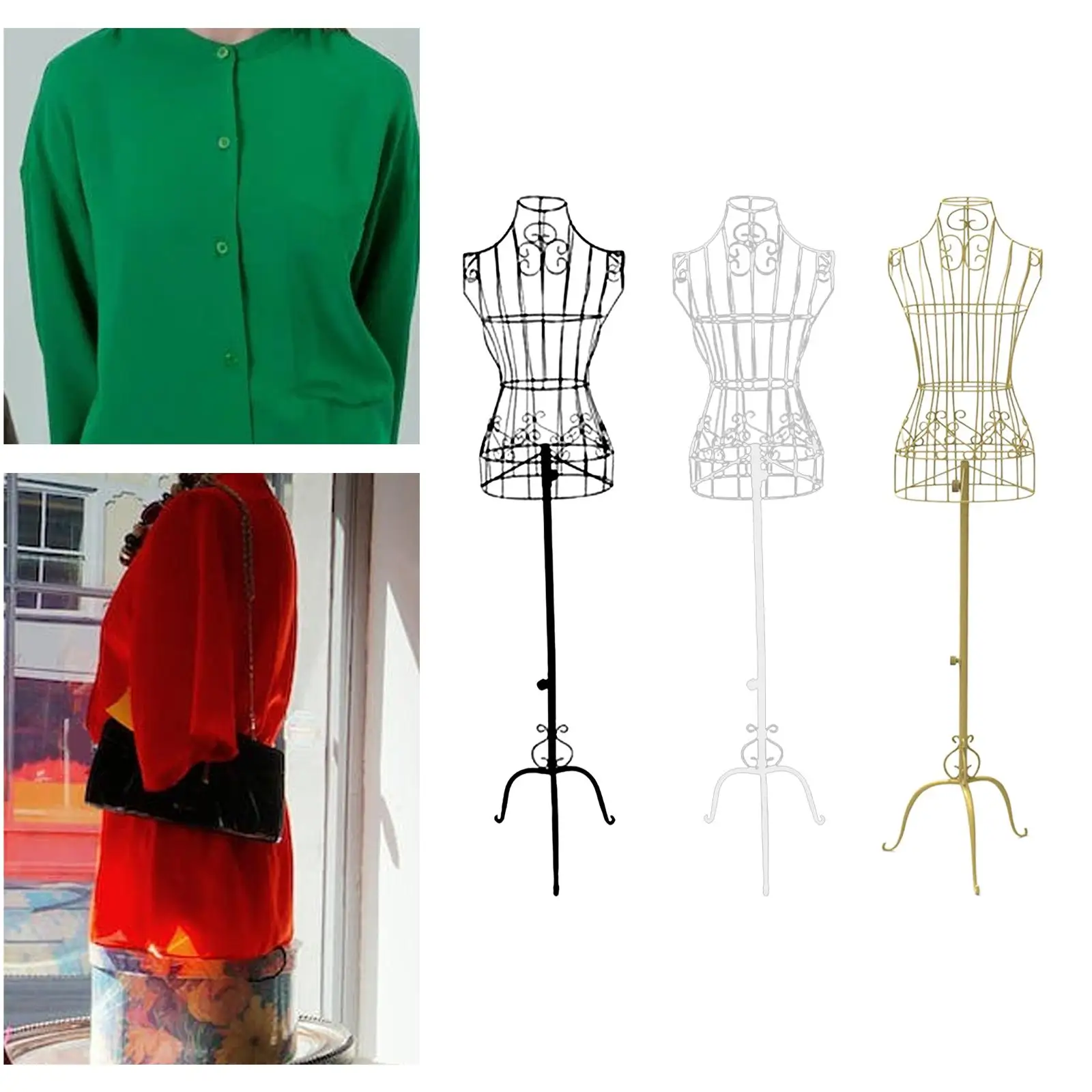 

Iron Female Mannequin with Stable Base Support Torso Upper Body Forms for Tailor Seamstress Store Dressmakers Display