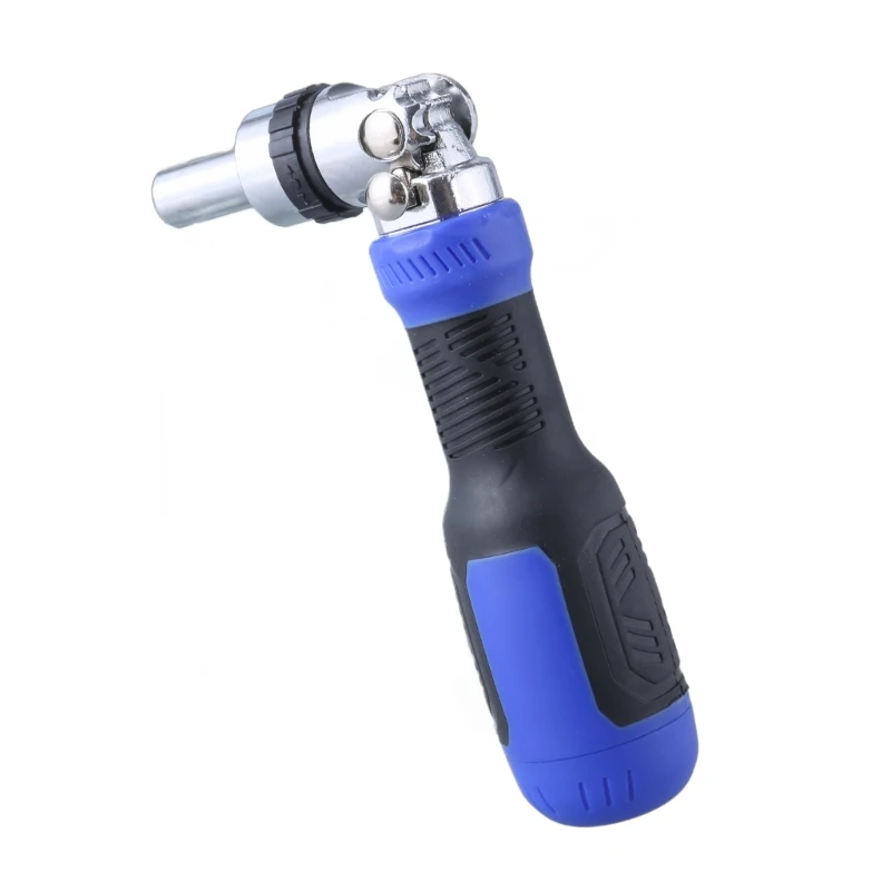 

13-in-1 Ratchet Screwdriver 5-Position Pivoting with 12 Bits 1/4 integrated Nut Driver Flat Square Bits Easy to Operate 85AC