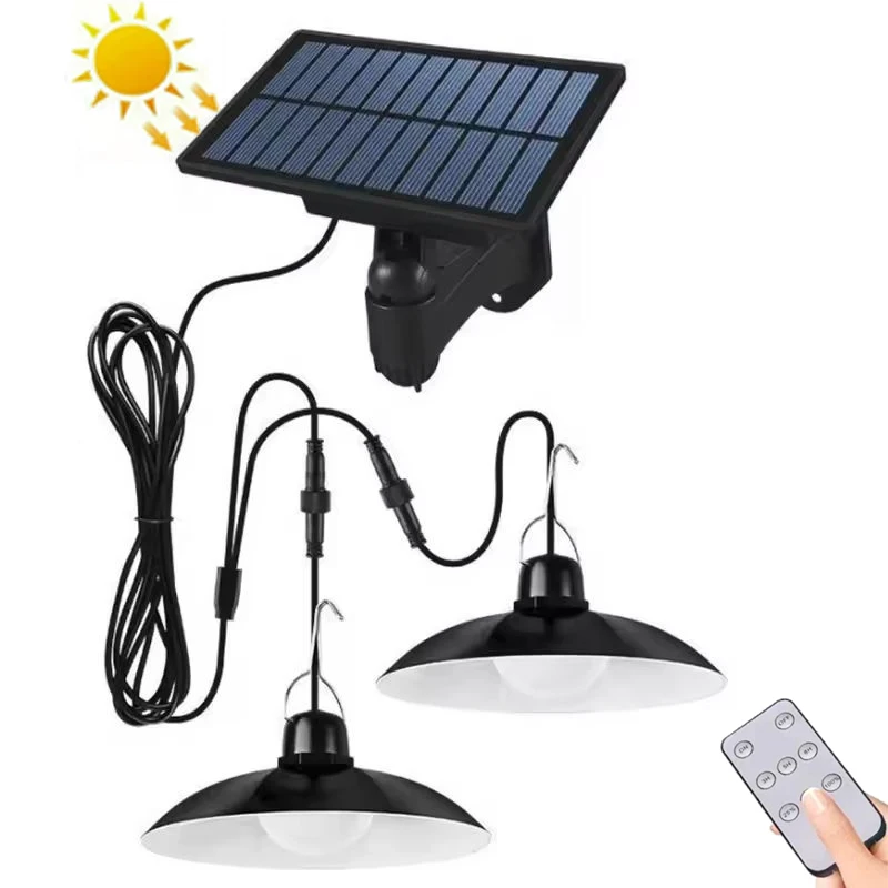 

Один перетащите два солнечных подвесных светильника с дистанционным управлением, уличная лампа, водонепроницаемая энергетическая садовая люстра, крытый сад, двор, сарай, светодиодный