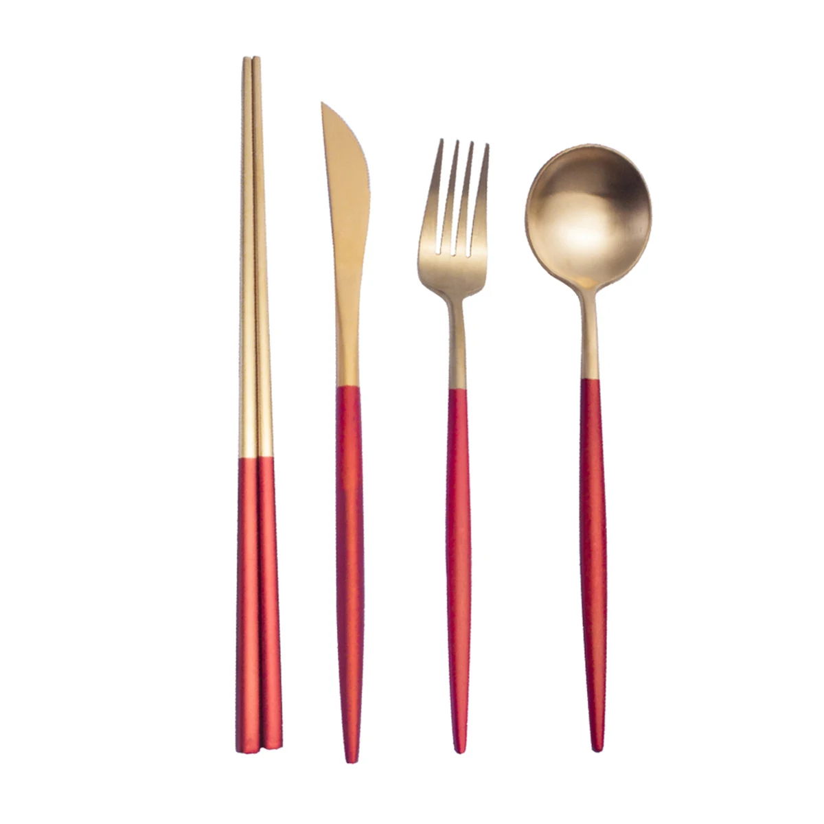 

4 pcs Stainless Dessert Spoon Red H Home Kitchen Tableware Corrosion Resistant Home Kitchen Tableware