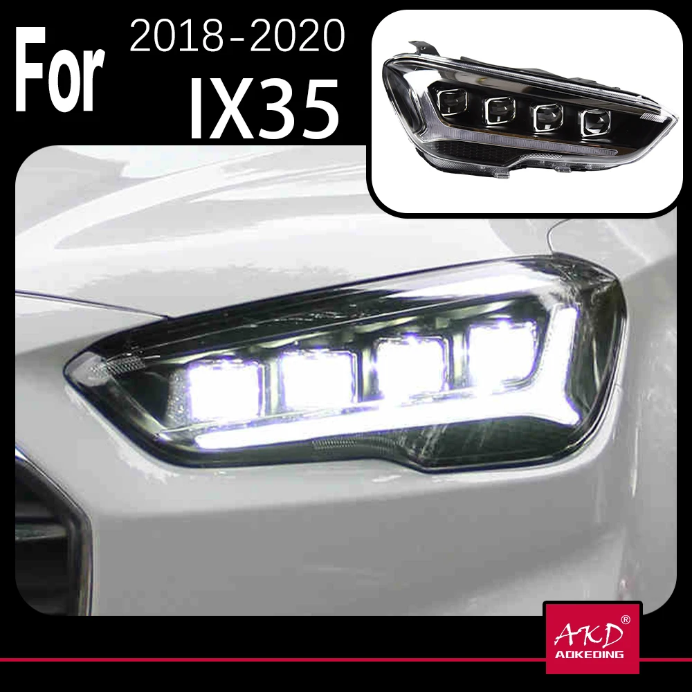 

AKD модель автомобиля, детали головного света для ix35 2018-2020, светодиодные передние фары, замена DRL, дневный свет, проектор, подтяжка лица
