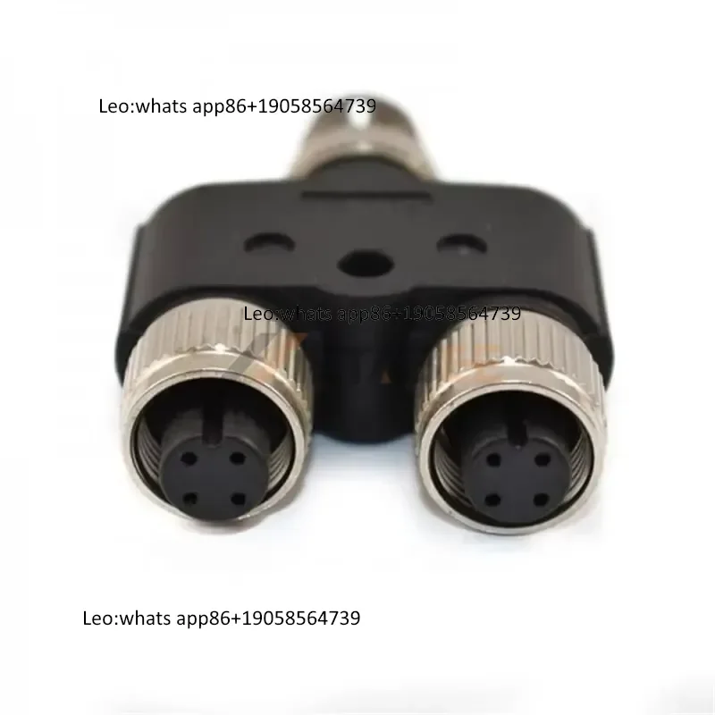 4 Pin A-Coded M12 Y Splitter Adapter 1 Male to 2 Female Parallel Connector for Industrial Sensor Distribution Box