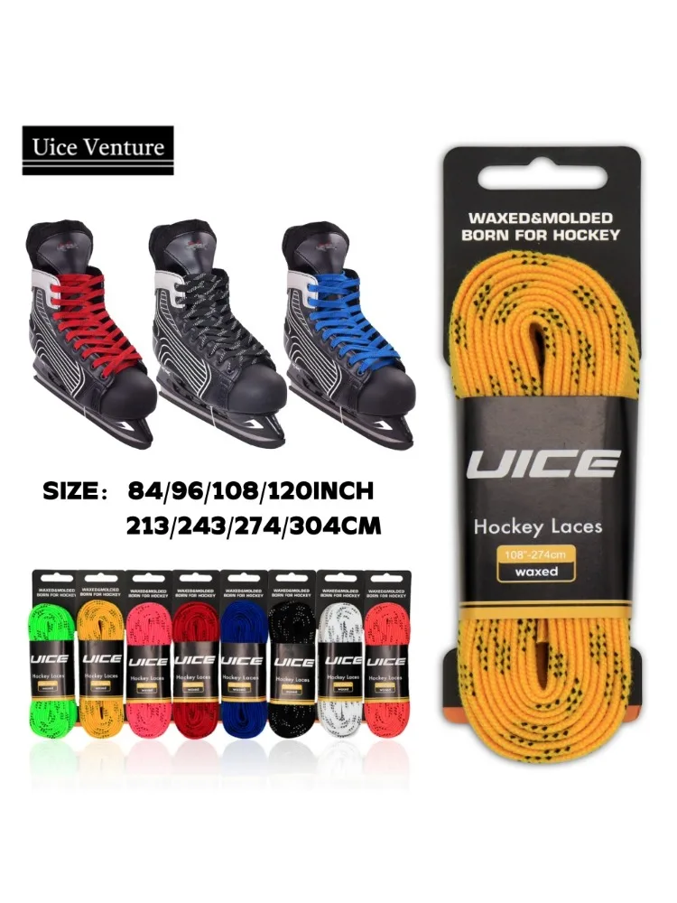 Lacets de patins de hockey sur glace, tresse de couche de touristes en nylon, patins à roulettes de sport, bottes de patins Derby, chaussure de patins de hockey sur glace, 84-120 pouces