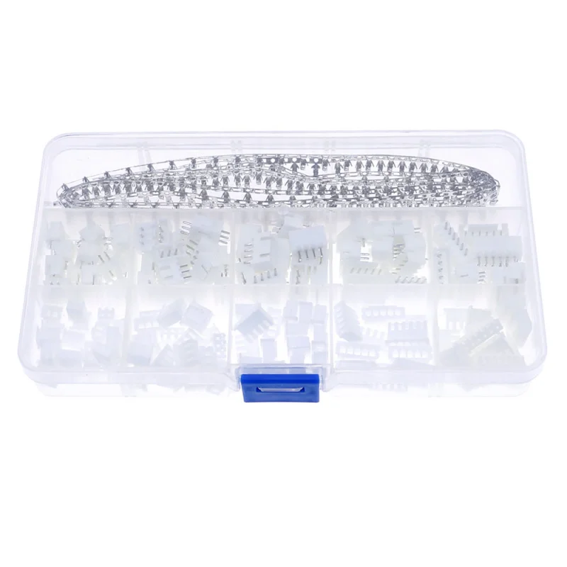 350pcs XH2.54 2p 3p 4p 5p 6pin 2.54mm Pitch Terminal Kit Housing Pin Header JST Connector Wire Connectors Assorted Kits