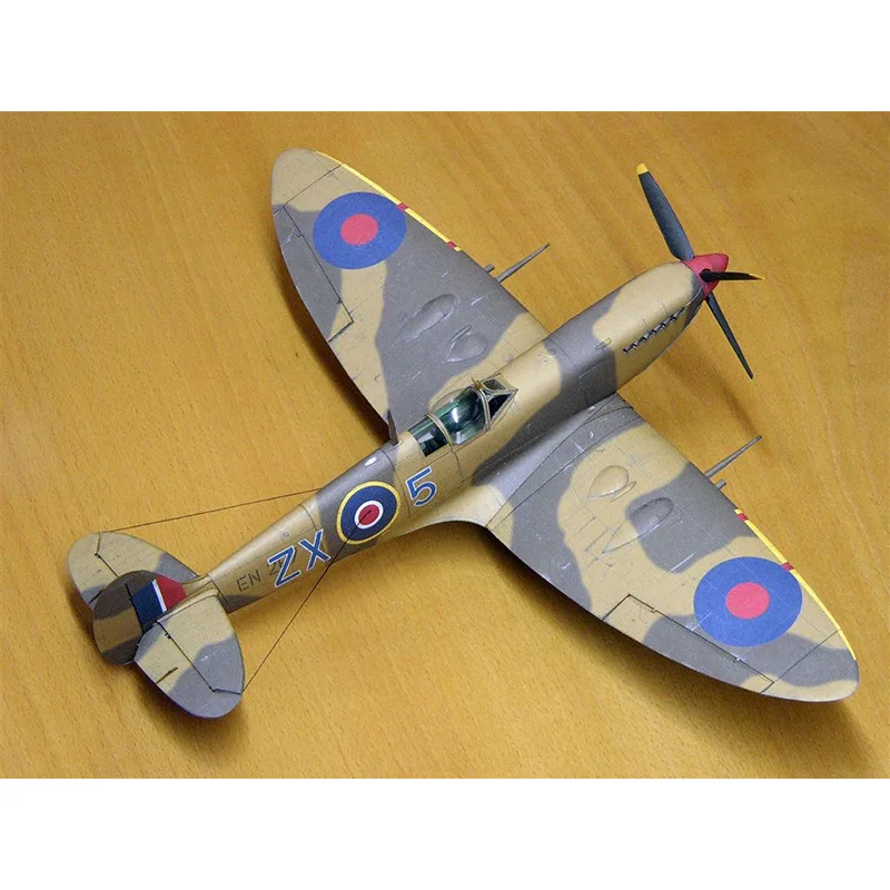 1:33 British Spitfire Mk.IXc Assemble Fighter Paper Model Combat Aircraft Model Airplane Toys Handmade Military Hobby Collection