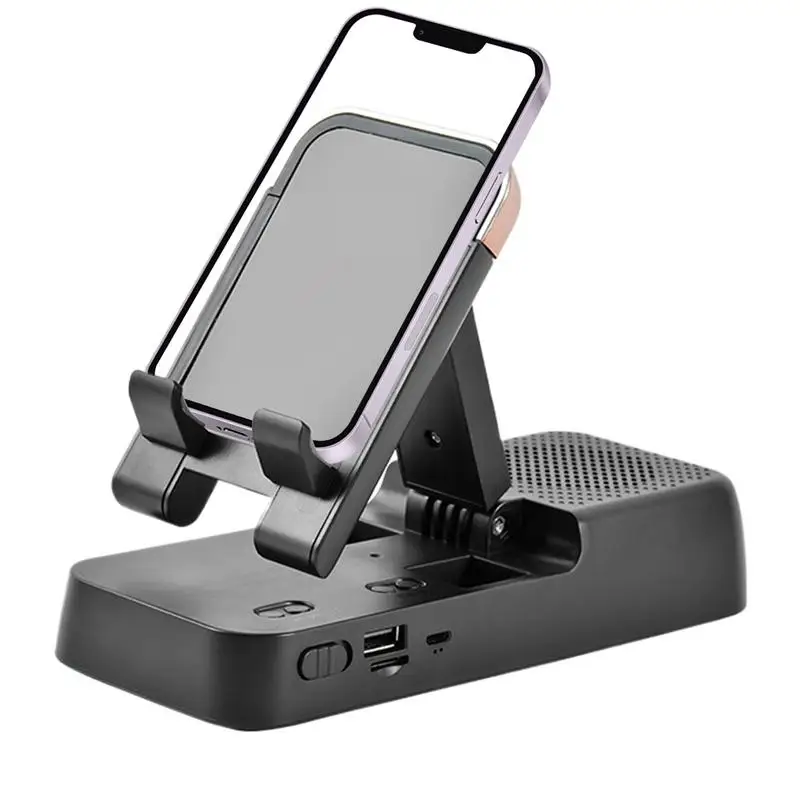 Audio Phone Holder Phone Holder With Speaker Portable Wireless Phone Stand Anti-Slip Cellphone Stand Adjustable Foldable Mobile