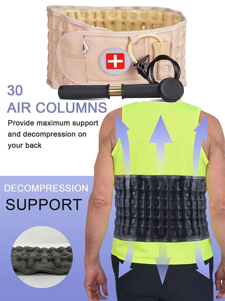 Lumbar Decompression Belt Inflatable Air Traction Back Belt for  Spinal Disc Herniation Waist Backache Relief Waist Belt