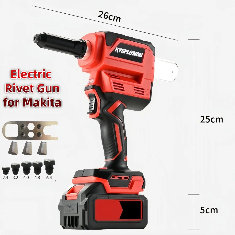 مسدس برشام كهربائي صناعي 20000KN ​   لبطارية ماكيتا 18 فولت ​ ​ أداة كهربائية بقوة سحب لاسلكية بدون فرش بطول 28 مم