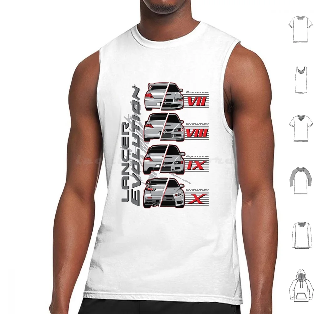 Mitsubishi Lancer Evolution 7 8 9 10 Generations Jdm Tank Tops Vest Sleeveless Mitsubishi Lancer Evo Evolution Mitsubishi