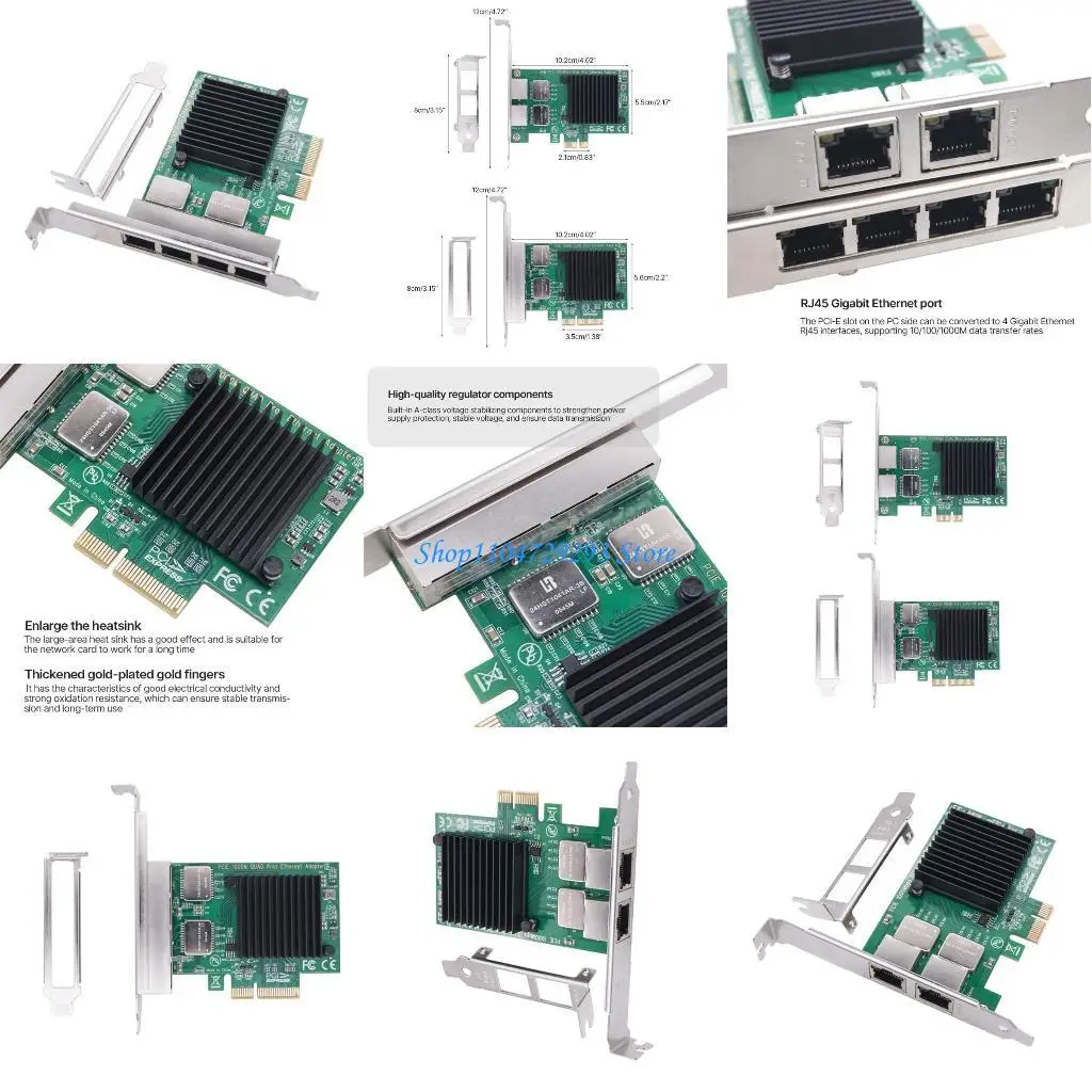 

Y2GD I350AM2/I350AM4 Chip PCIE 4X Desktop 2/4Port Gigabit Ethernet 10/100/1000Mbps Networking Card for Gaming Office