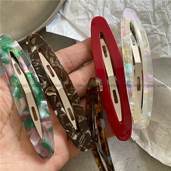 Advanced Acetic Acid Texture Oval Line Clips BB Clip Long Style Versatile Willow Leaf Hair Clip Edge Clip New Style