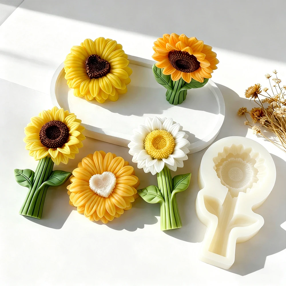 Soap Making At Home - 3D Sun Flower Silicone Mold Aromatherapy