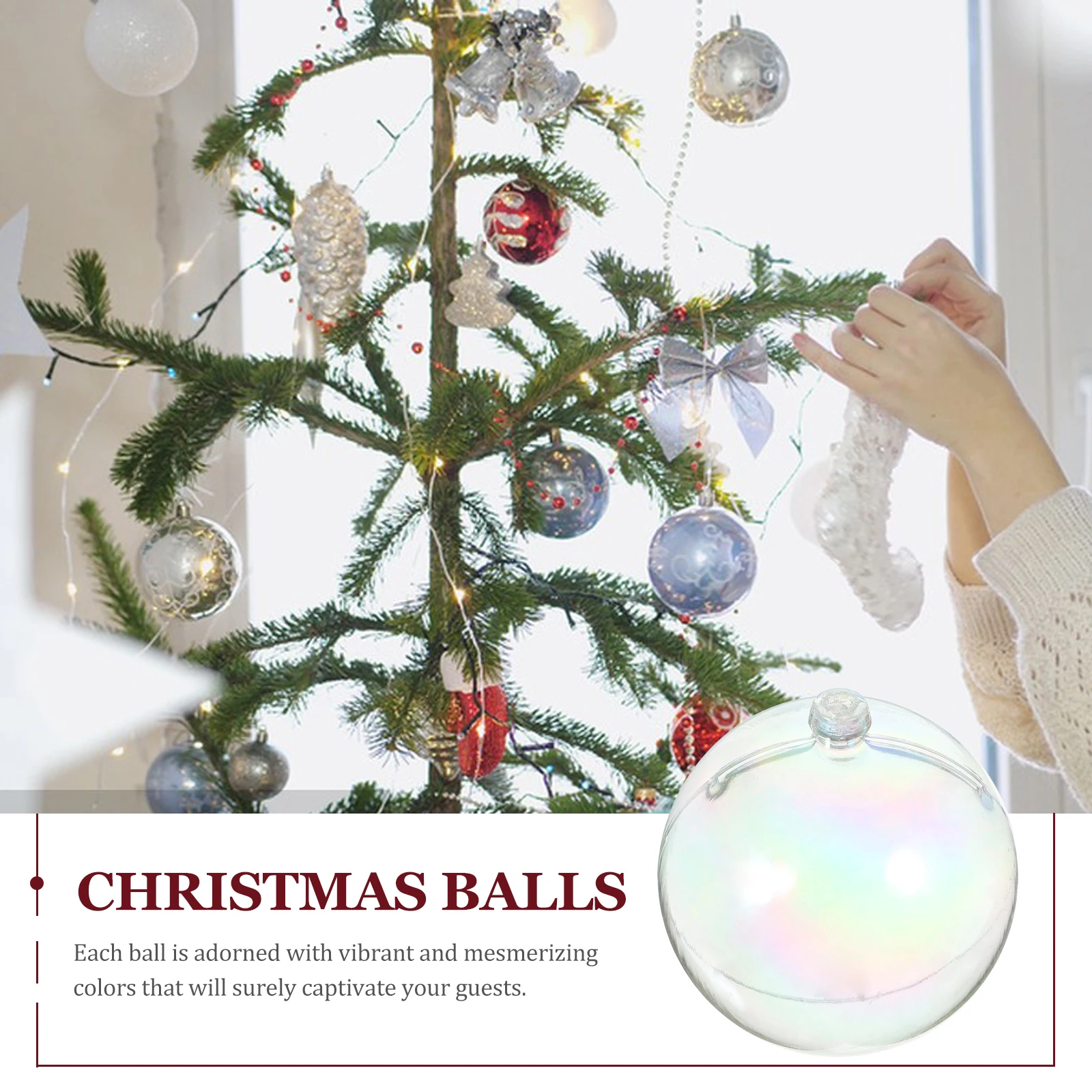 

Sparkly Colorful Ball Decoration Christmas Decorations Minature Tree Small Plastic
