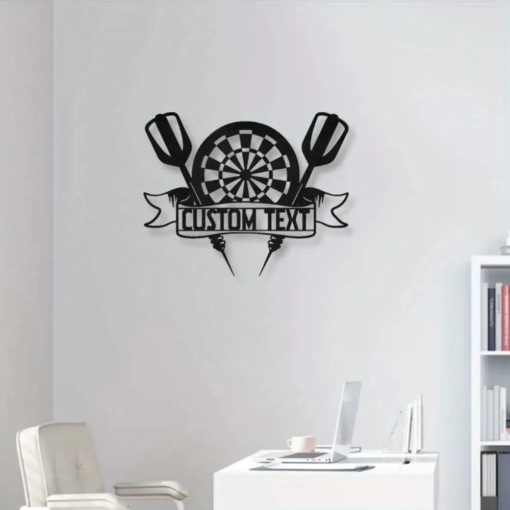 1pc 2D Flat Custom Darts Dartboard Metal Wall Sign Waterproof Wall Art Easy Mount Bar Game Room Basement All Season Decor Only F