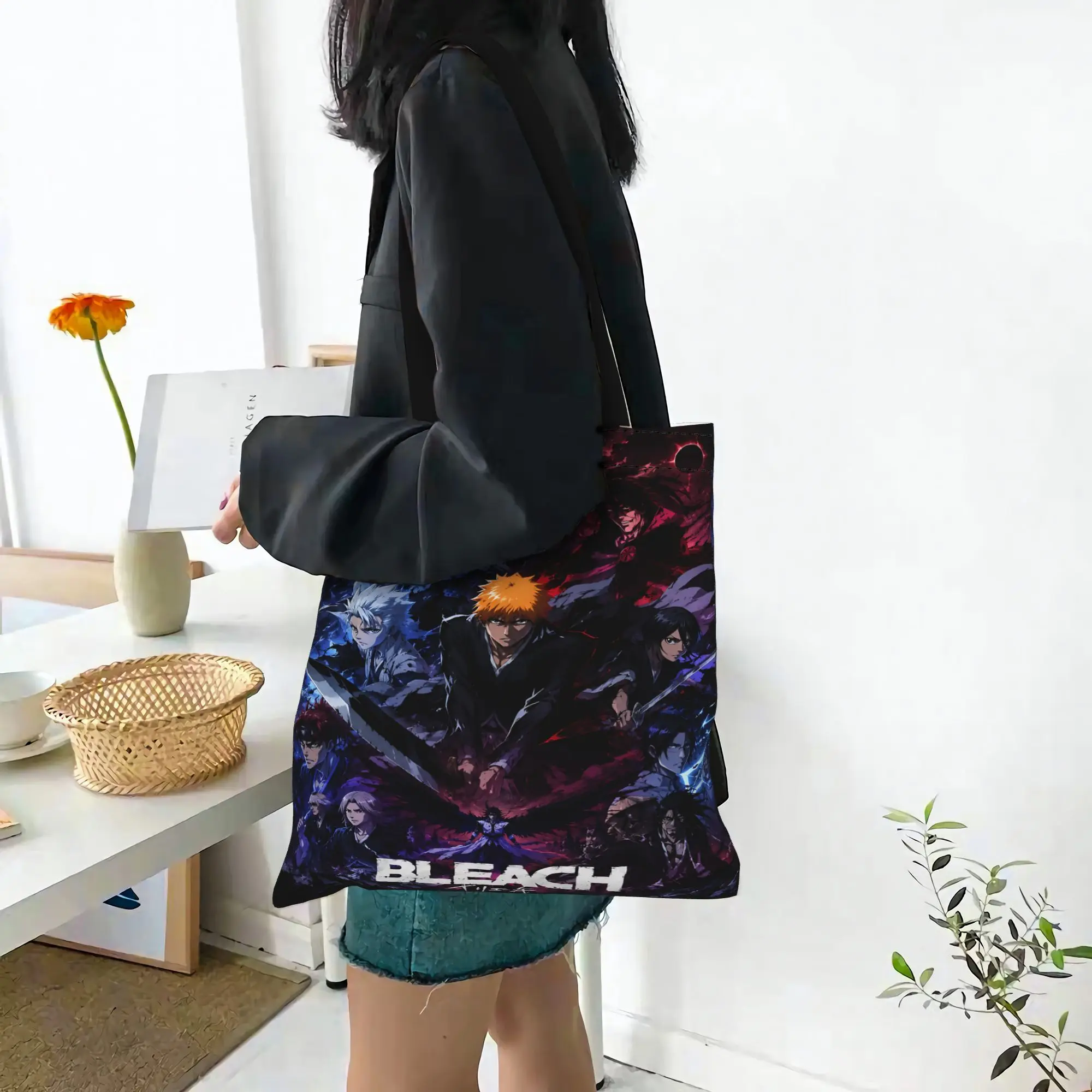 Fashion Bleach Anime Women's Bag Shopping Bag  Canvas Tote Bag Women'S Shoulder Handbag Christmas Gift