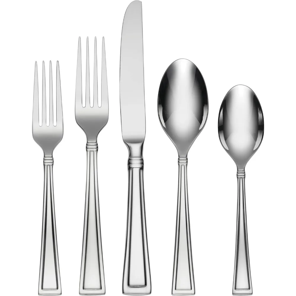 

Eight-Person Flatware Set, 45 Pieces, Elegant Dining Utensils