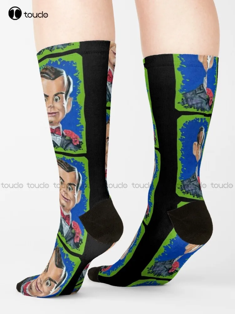 Spooky Ventriloquist Dummy Monster Slime Socks Halloween Costume Womens Boot Socks 360° Digital Print Street Skateboard Socks