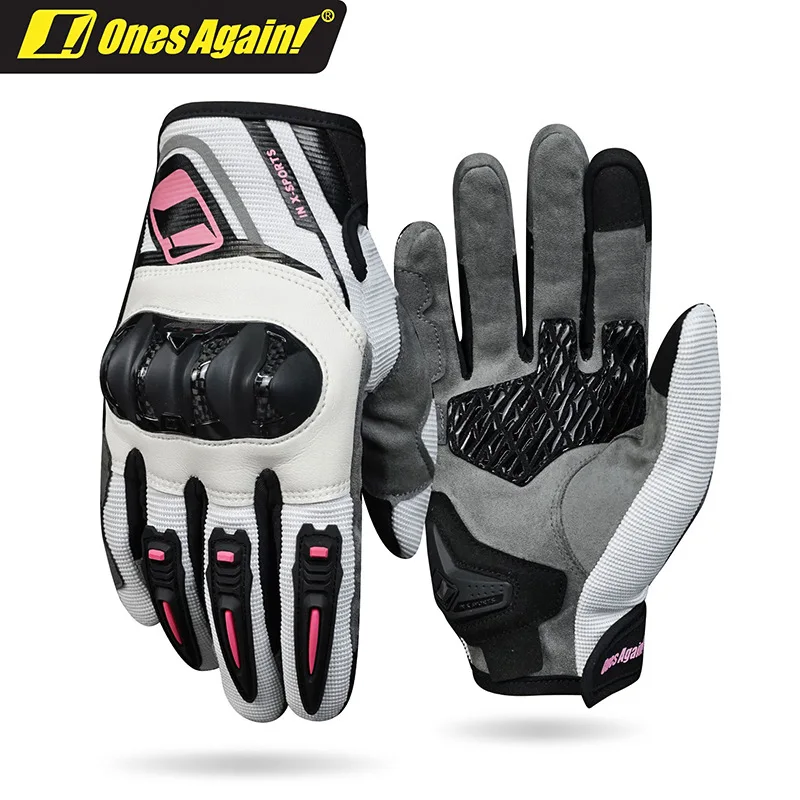 Opnieuw! Dames Motorhandschoenen Ademende Tpu Carbon Fiber Shell Moto Motor Racen Full Finger Handschoenen