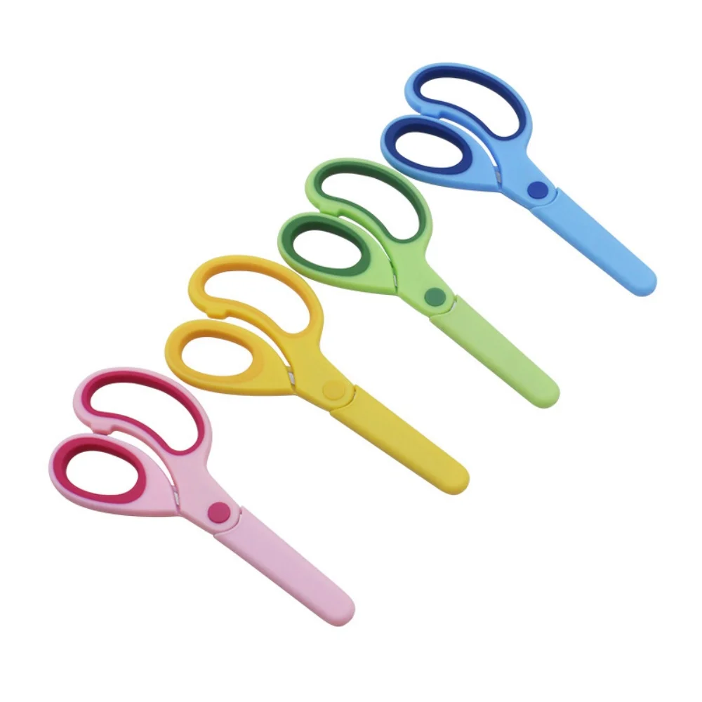 Left-handed Scissors Student Stainless Steel Colorful Cute Scissors Children's Small Scissors Simple Safety Office Scissors