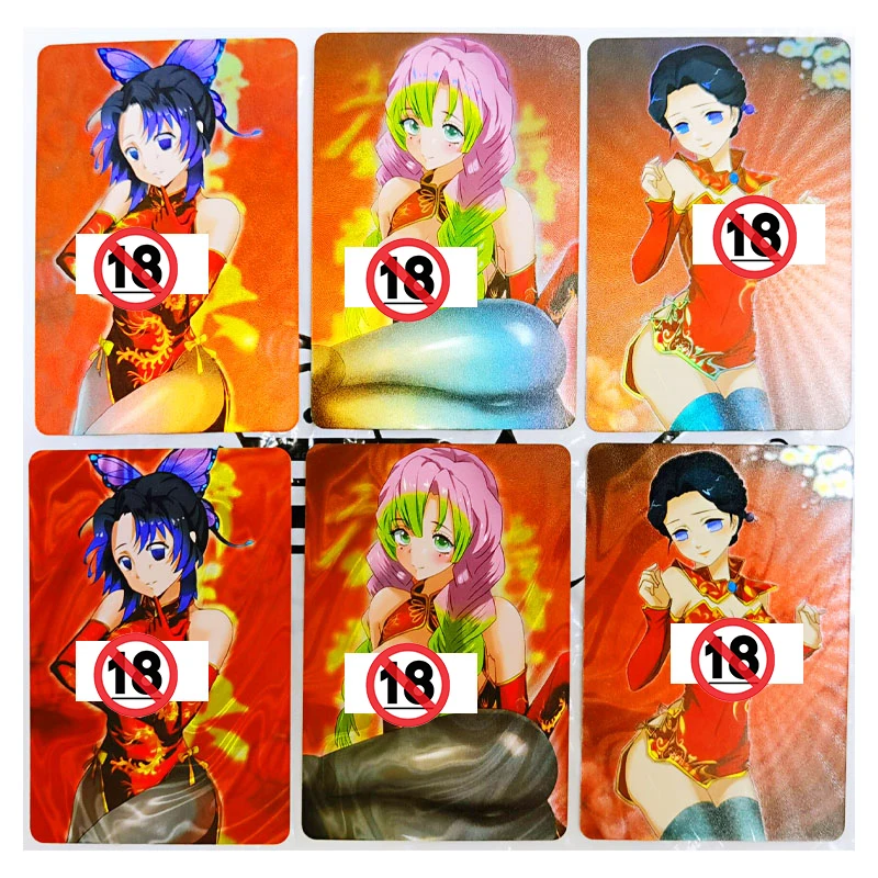 

3pcs/set Kanroji Mitsuri Kochou Shinobu Demon Slayer ACG Sexy Nude Toys Hobbies Hobby Collectibles Game Collection Anime Cards