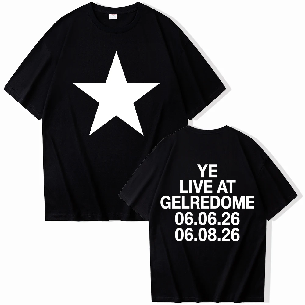 Kanye West Live At Gelredome 2026 Concert T-Shirt Man Woman Harajuku Short Sleeve Tops for Fans Gift