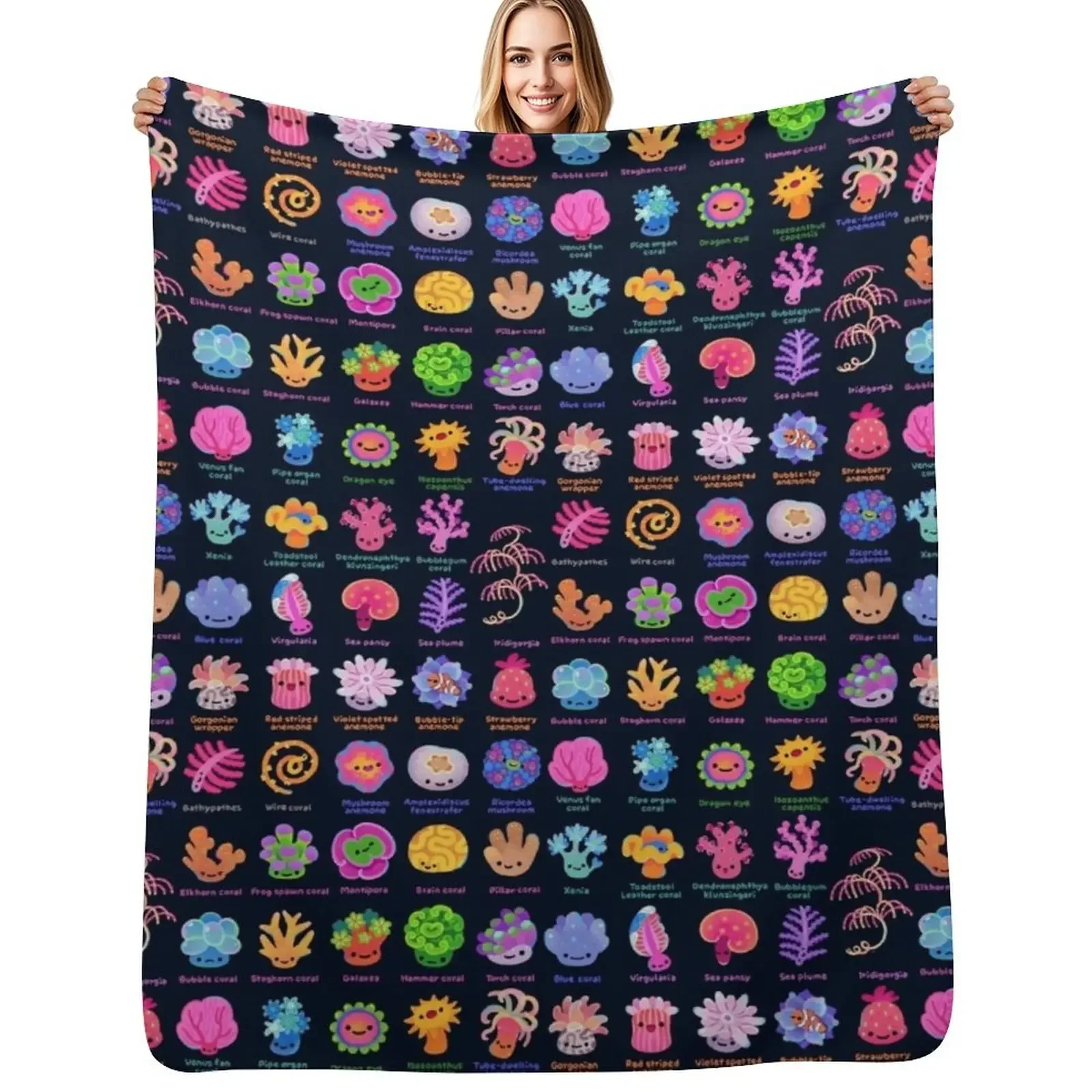 

Coral - with text Throw Blanket blankets ands Shaggy Personalized Gift Vintage Blanket