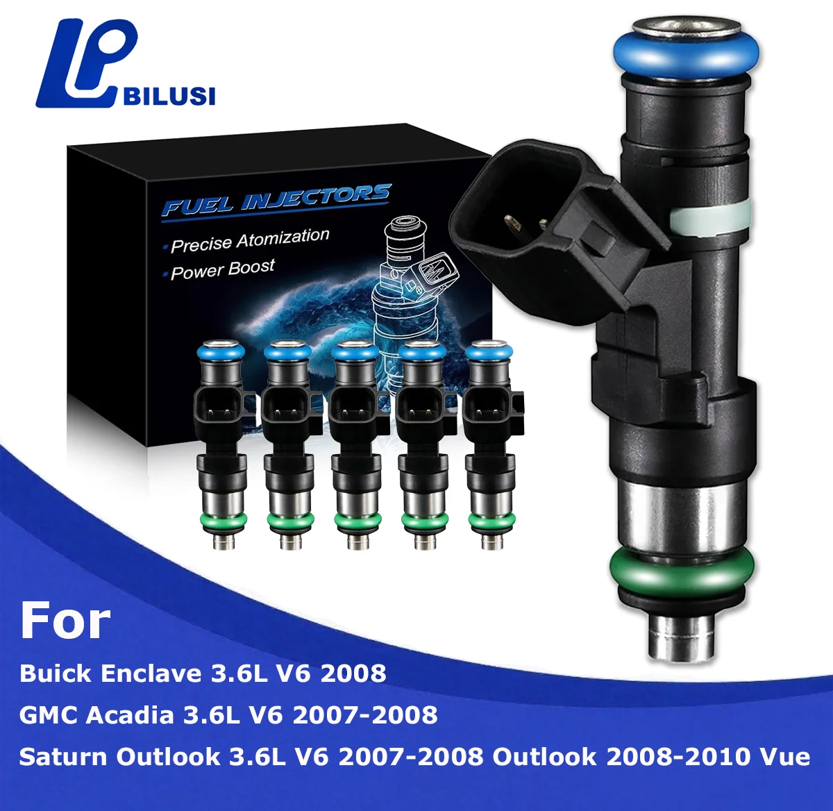 

Bilusi 3.6L V6 Fuel Injectors 0280158154 Fits For Saturn 2007-2008 Outlook 2008-2010 Vue For Buick 2008 Enclave 832-11221 FJ980