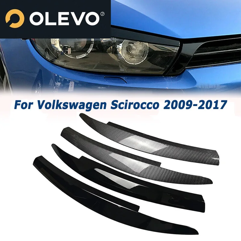 جديد سيارة العلوي الحواجب الجفن غطاء الكسوة ل Volkswagen VW شيروكو 2009-2017 الجبهة ضوء ملصق الكسوة طقم الجسم اكسسوارات السيارات #2