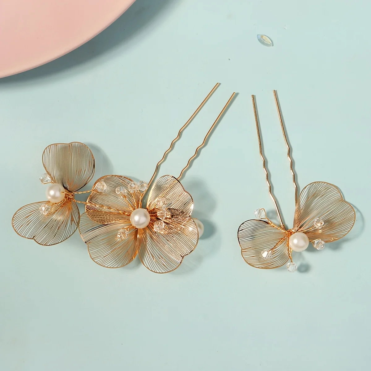 Handmade Fashion Pearl Leaf Hair Clip Hairpin Crystal Flower Hairpin Bridal Wedding Hair Accessories Jewelry Hair Clip Hairpin