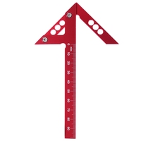 1 PCS Center Finder Woodworking Square Red Aluminum Alloy 45/90 Degree Right Angle Line Gauge Center Scribe Carpenter Ruler