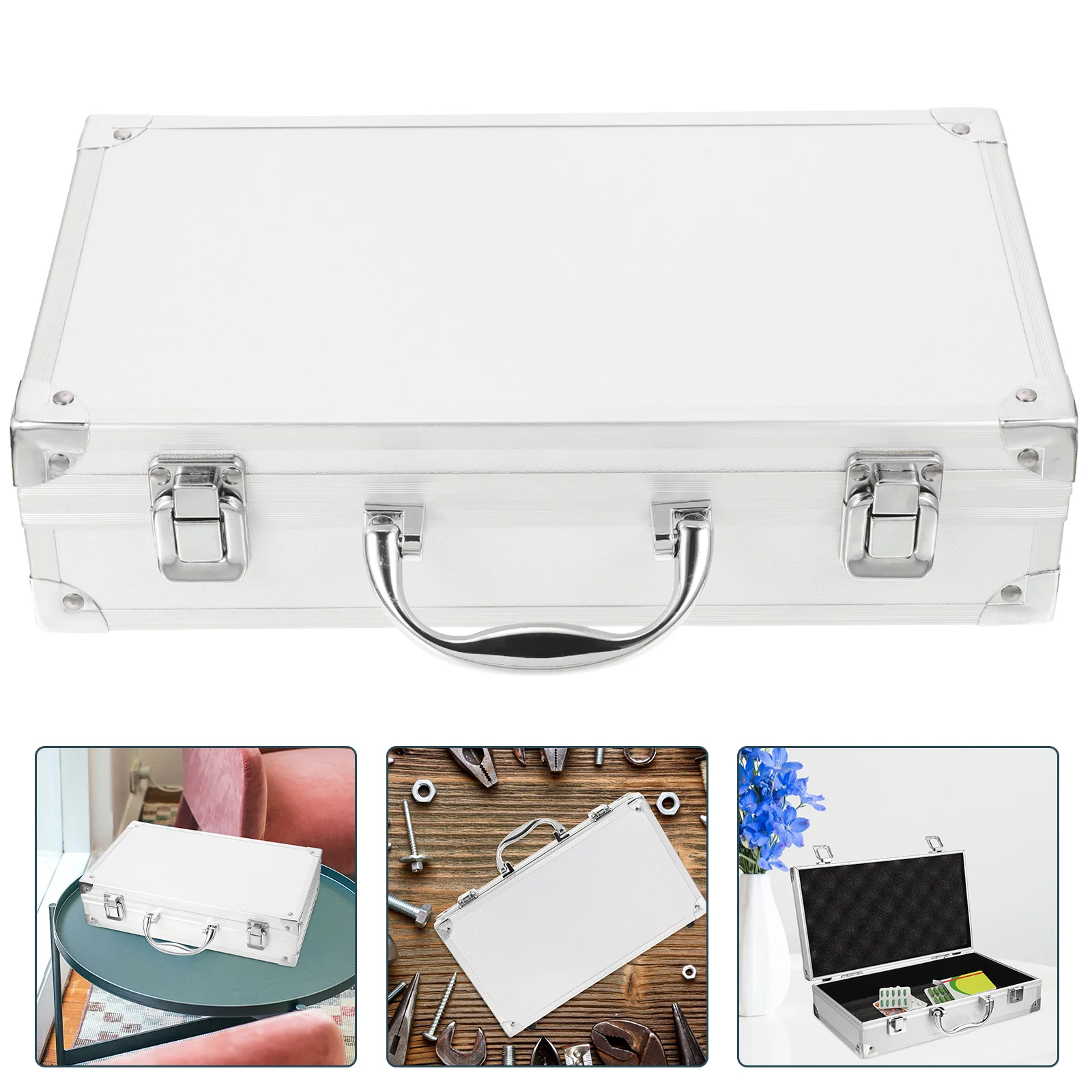 Toolbox Portable Medical Case Metal Container Boxes Multi-purposes Medicine Makeup Sponge Cabinet Wallet Carrying Suitcase