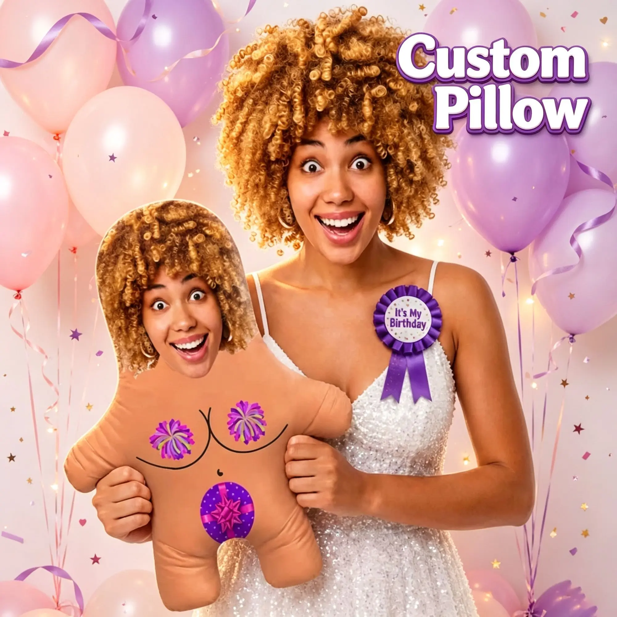Personalized Photo Birthday Suit Girl Face Stuffed Throw Pillows Modern  Pillow Cushion Home Decoration Anniversary Gift
