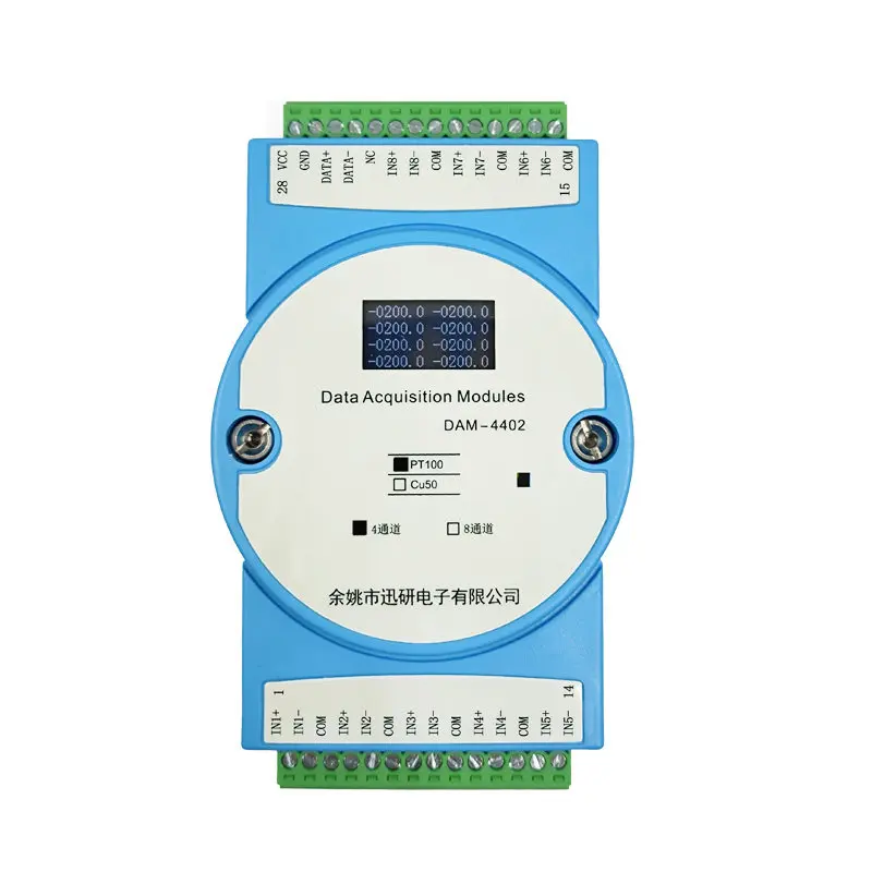 

4-channel/8-channel PT100 Platinum Resistance RTD Input Temperature Acquisition Module Transmitter to RS485 DAM4402