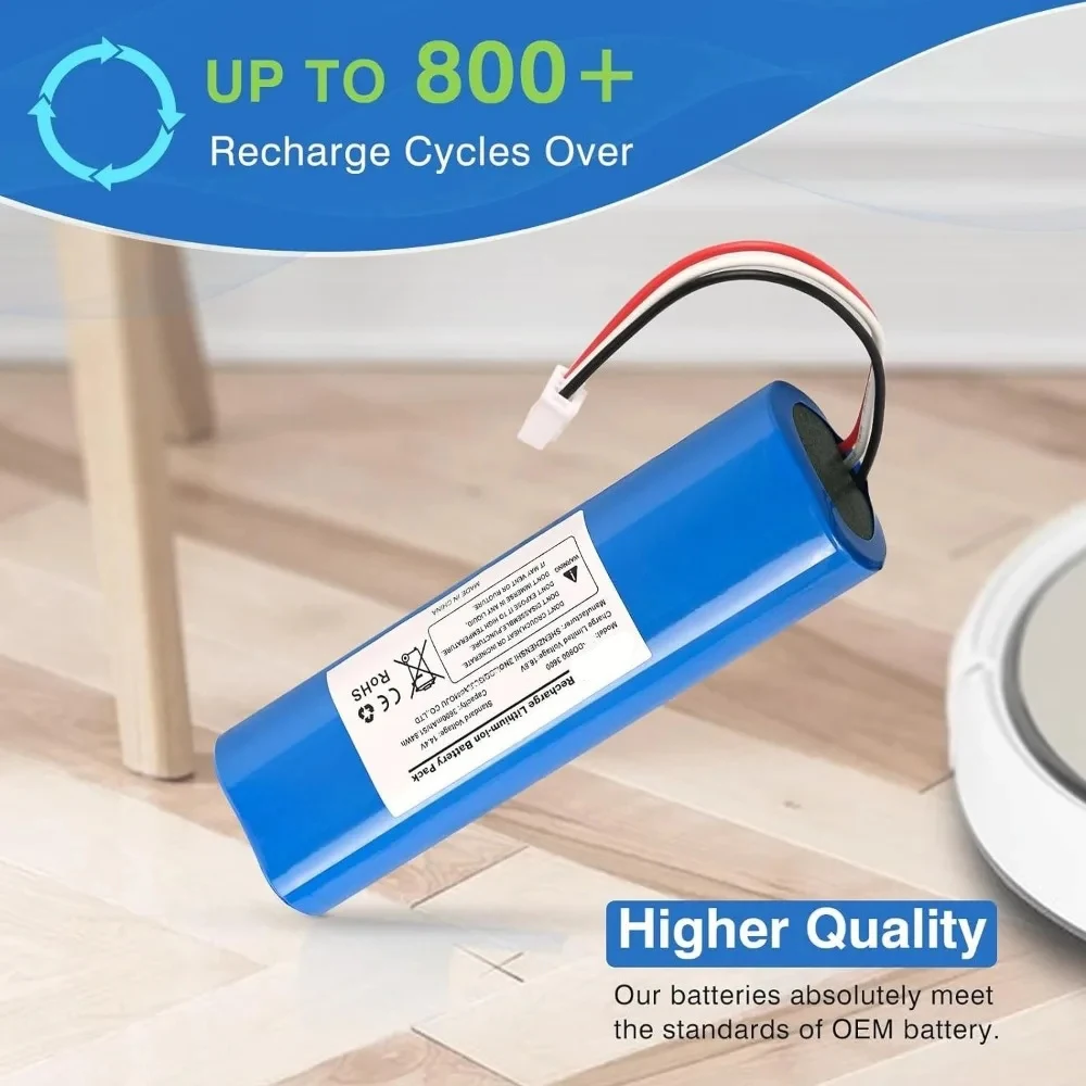 Replacement Battery 12800mAh for Ecovacs Deebot Ozmo 900,901,905,920,930,937,N8,N8 Pro Li-ION 14.4V Robot Vacuum Cleaner Battery