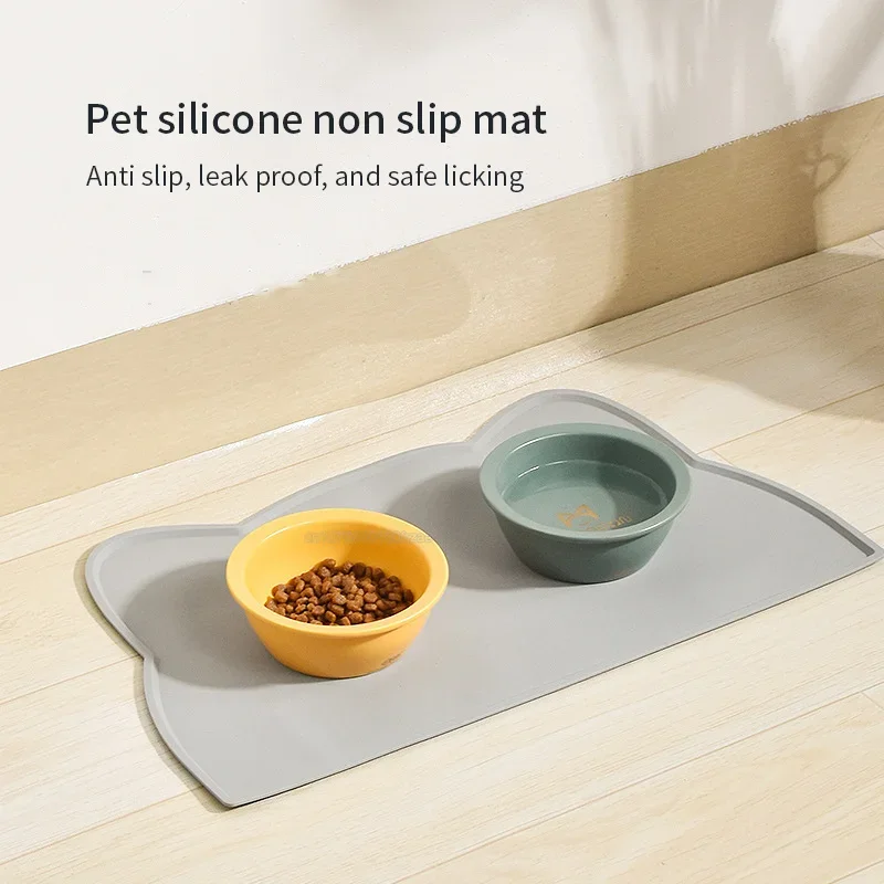 Waterproof Solid Color Silicone Pet Feeding Mat for Cats and Dogs Cat Sand Rug Cleaner Litter Box Mat Sandbox Bed Carpet Toilet