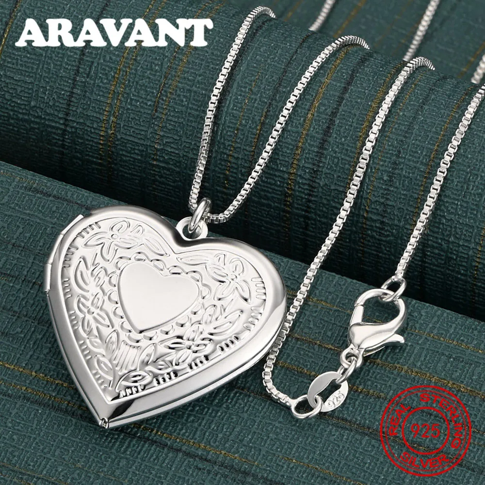 

925 Sterling Silver Heart-Shaped Pendant Necklace For Women, Exquisite And Cute Wedding/Party Jewelry