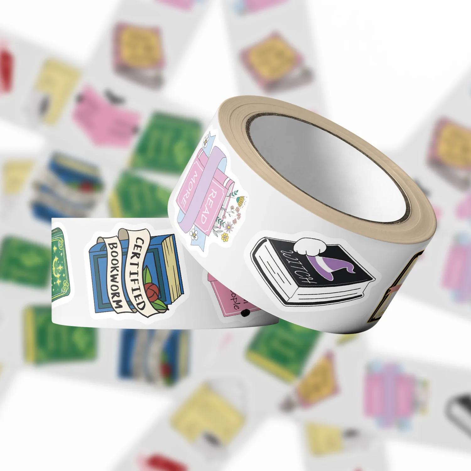 Rouleau d'autocollants anglais pour livre de lecture, 500 pièces/rouleau, pour ordinateur portable, vélo, guitare, Skateboard, Graffiti imperméable pour enfants, DIY bricolage