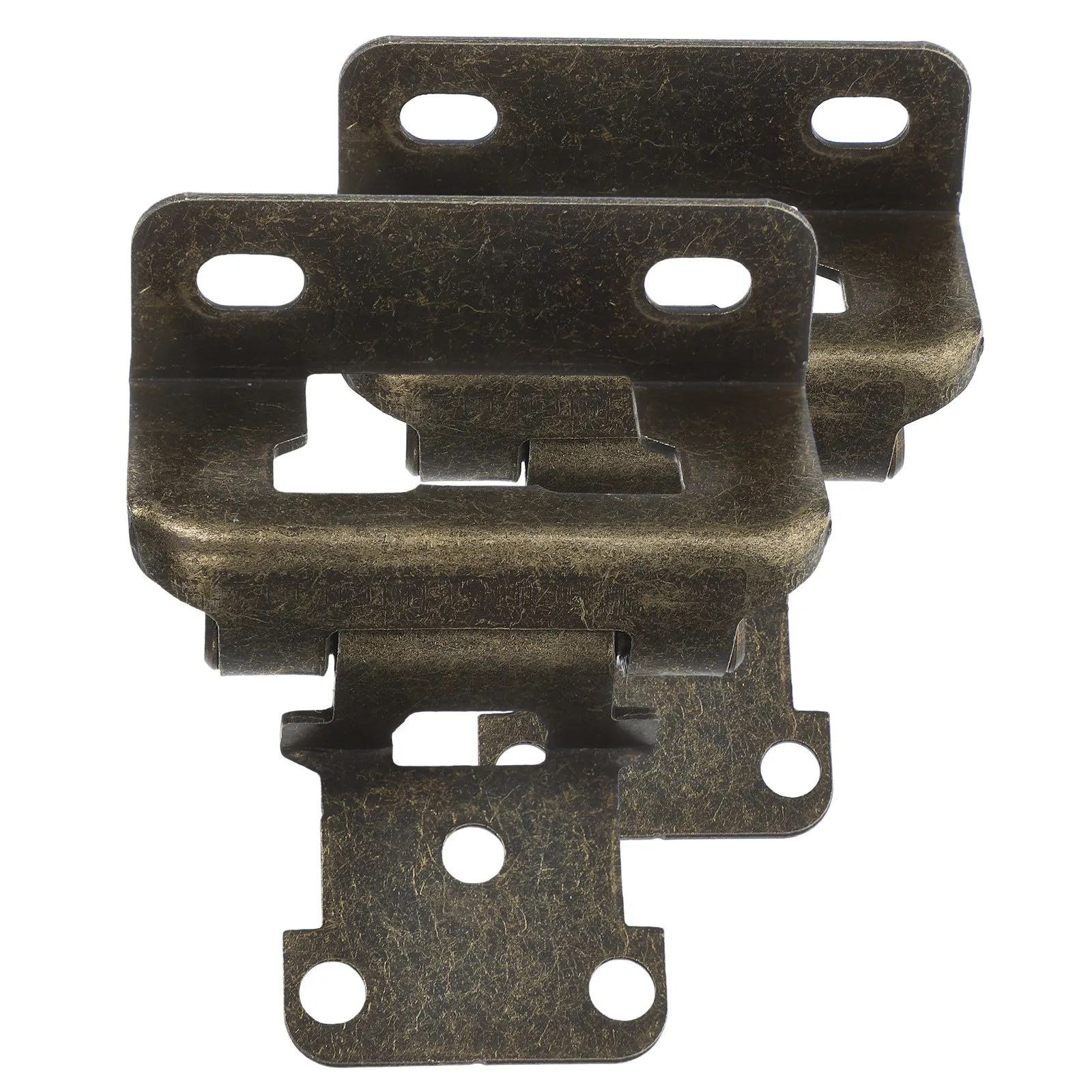 2Pcs Self Closing Semi Concealed Cabinet Hinges 1 2 Inch Overlay Spring Hinge Heavy Duty Brushed Nickel for Kitchen Rv