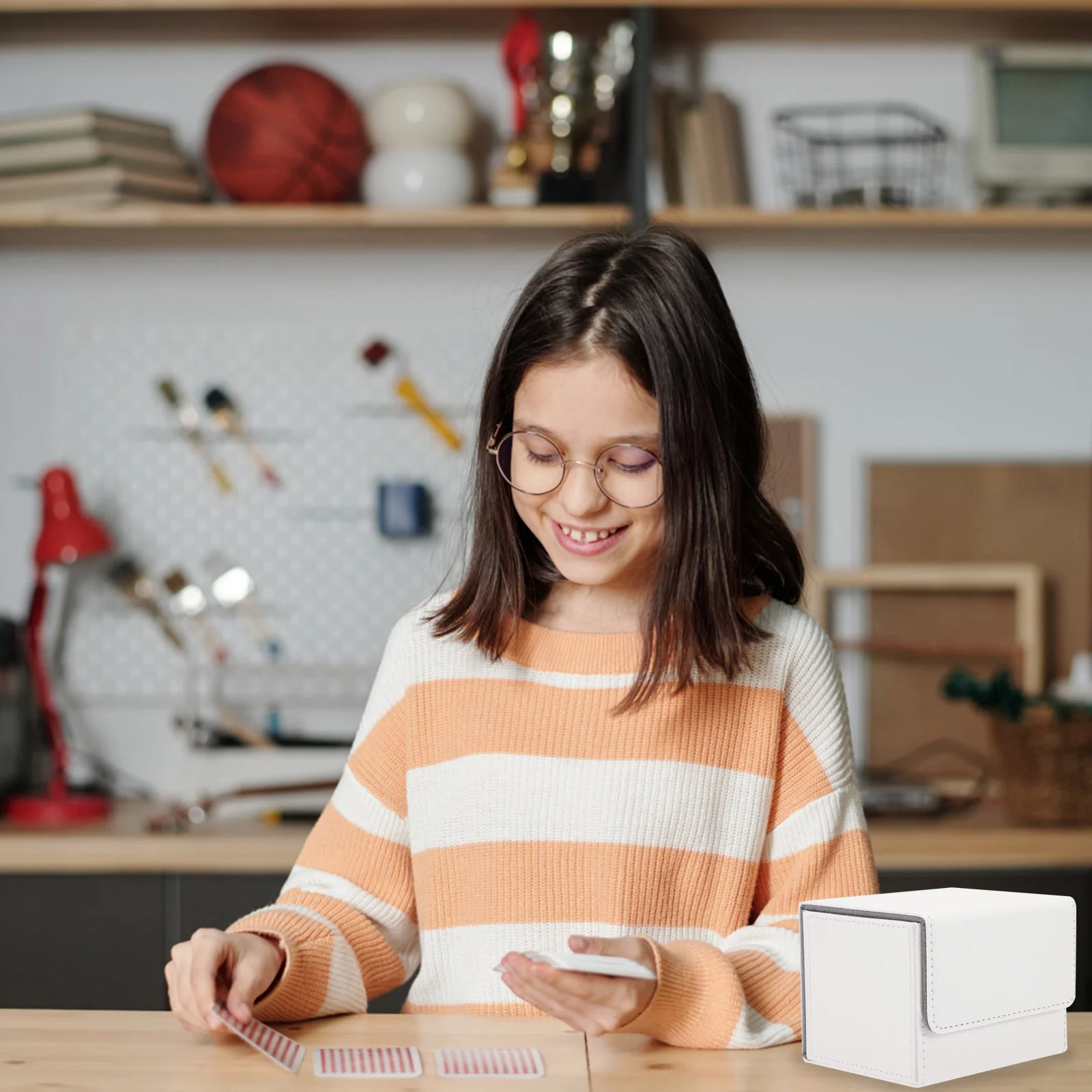 Large Capacity Games Cards Box Organizer for Card Desk Collection Storage PU Protective Case for Poker Trading Cards