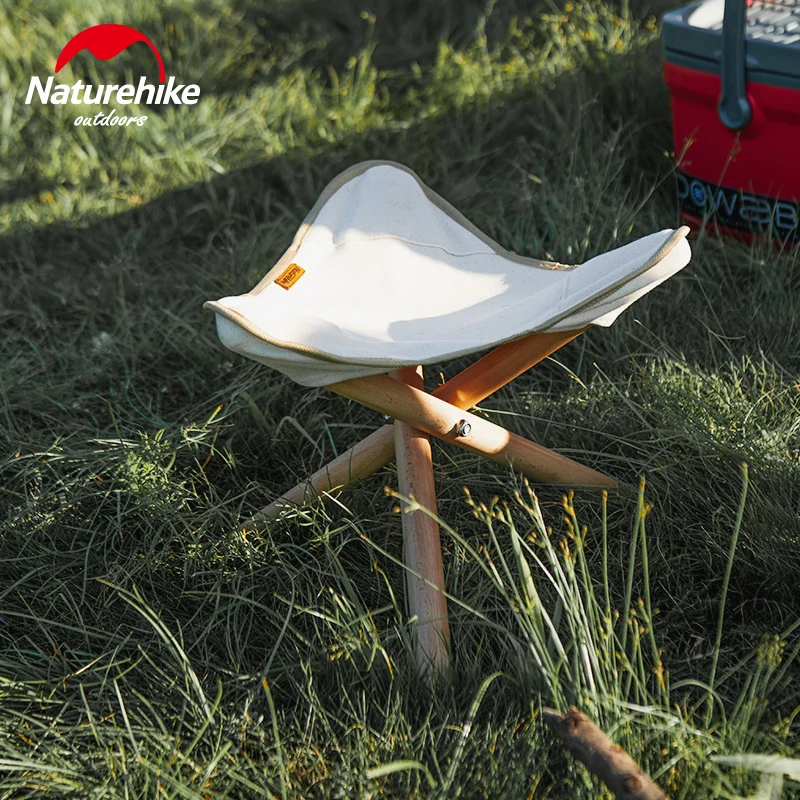 

Naturehike Outdoor Folding Triangle Stool Canvas Wood Chair for Travel Picnic Camping Fishing Portable Ultralight Bearing 100kg