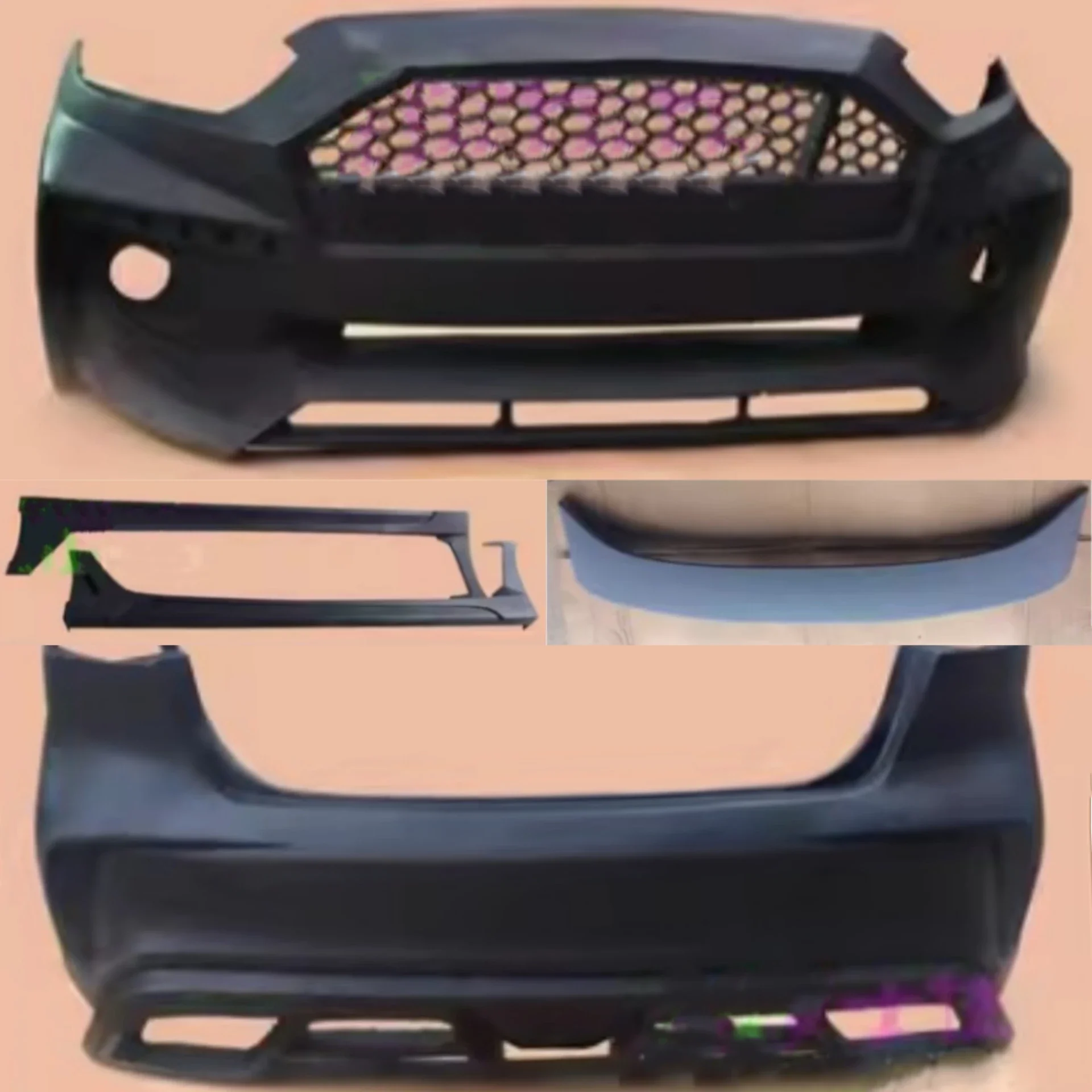 

Front Rear Bumper Side Skirt Tail Wing Tail Throat for Ford Escort 2015-2018 Modified New Style Body Kit Car Accessories