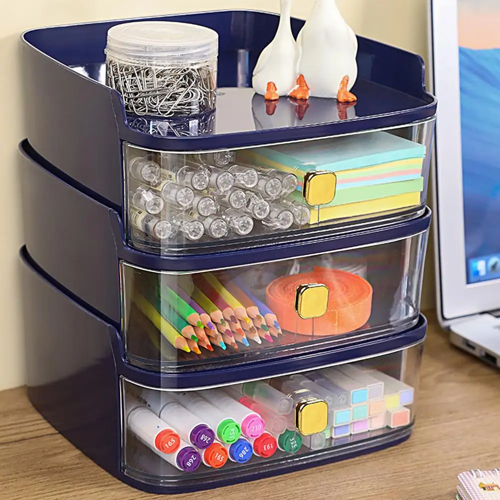 

Storage Organizer Useful Stackable Solid Color Multipurpose Makeup Holder Drawer Box for Bedroom